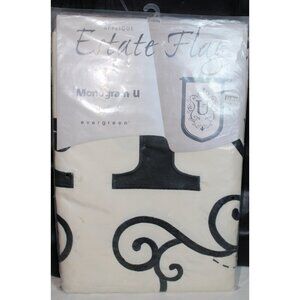 NIP Evergreen Initial Monogram  "U"  House Flag Banner Estate Size 36 x 54